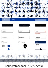 Dark BLUE vector ui ux kit with circles. Decorative ui kit design in abstract style with colorful dots. This sample is for your website.