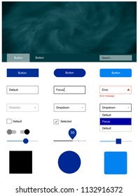 Dark BLUE vector ui ux kit with space stars. Decorative ui kit design in abstract style with colorful sky. This sample is for your website.