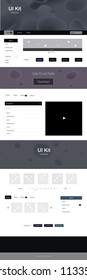 Dark BLUE vector ui ux kit with lines, ovals. Elegant bright illustration with gradient  in memphis style. This sample is for your website.