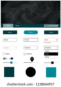 Dark BLUE vector ui ux kit with space stars. Decorative ui kit design in abstract style with colorful sky. Simple colorful design for websites.