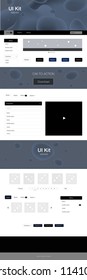 Dark BLUE vector ui ux kit with lines, ovals. Elegant bright illustration with gradient  in memphis style. Simple colorful design for websites.