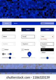 Dark BLUE vector ui ux kit with circles. Decorative ui kit design in abstract style with colorful dots. This template you can use for websites.