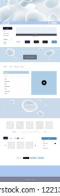 Dark BLUE vector ui ux kit with lines, ovals. Colorful illustration in abstract memphis style with gradient. This sample is for your website.