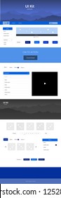 Dark BLUE vector ui ux kit with hills and rocks. Decorative ui kit design in abstract style with colorful rocks. Beautiful layout for websites, landing pages.