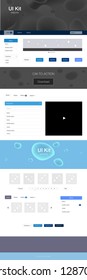 Dark BLUE vector ui ux kit with lines, ovals. Colorful illustration in abstract memphis style with gradient. Beautiful layout for websites, landing pages.