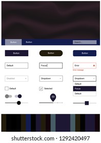 Dark BLUE vector ui ux kit with lines, ovals. Glitter abstract illustration with blurred bubble shapes.. This sample is for your landing page.