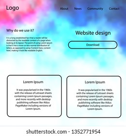 Dark BLUE vector ui ux kit with space stars. Modern Style guide with colorful gradient sky in its header. Beautiful layout for websites, landing pages.