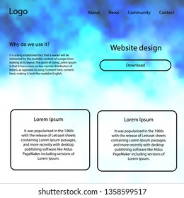 Dark BLUE vector ui ux kit with space stars. Beautiful ui ux kit with colorful sky in its header. Beautiful layout for websites, landing pages.