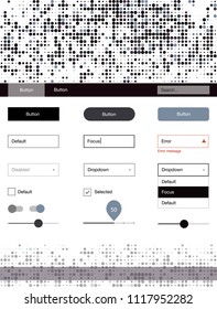 Dark BLUE vector web ui kit with spheres. Decorative ui kit design in abstract style with colorful dots. Beautiful layout for websites, landing pages.