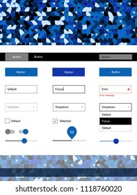 Dark BLUE vector web ui kit with spheres. Decorative ui kit design in abstract style with colorful dots. This sample is for your website.