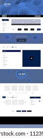 Dark BLUE vector web ui kit with lamp shapes. Colorful abstract illustration with gradient lines. This sample is for your website.