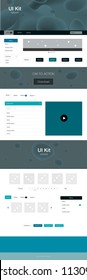 Dark BLUE vector web ui kit with lamp shapes. Elegant bright illustration with gradient  in memphis style. Simple colorful design for websites.