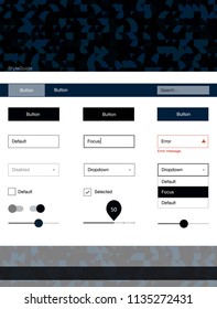 Dark BLUE vector web ui kit with spheres. Decorative ui kit design in abstract style with colorful dots. This sample is for your website.