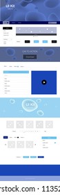 Dark BLUE vector web ui kit with lamp shapes. Modern gradient abstract illustration with bandy lines. Modern template for your landing page.