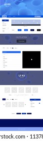 Dark BLUE vector web ui kit with lamp shapes. Modern gradient abstract illustration with bandy lines. Beautiful layout for websites, landing pages.