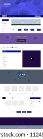 Dark BLUE vector wireframe kit with abstract circles. Creative illustration in halftone marble style with gradient. This sample is for your website.
