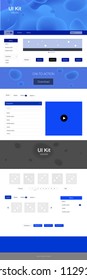 Dark BLUE vector wireframe kit with abstract circles. Elegant bright illustration with gradient  in memphis style. This template you can use for landing pages.