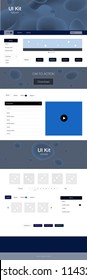 Dark BLUE vector wireframe kit with abstract circles. Colorful abstract illustration with gradient lines. Modern template for your landing page.