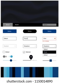 Dark BLUE vector wireframe kit with abstract circles. Colorful illustration in abstract memphis style with gradient. Beautiful layout for websites, landing pages.