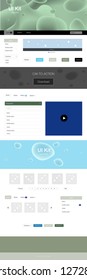 Dark BLUE vector wireframe kit with abstract circles. Creative illustration in halftone marble style with gradient. This sample is for your landing page.