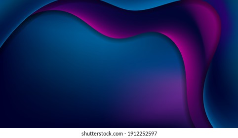 Dark blue and violet smooth liquid waves abstract background. Vector illustration