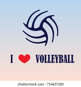 Dark blue volleyball silhouette with sample text