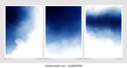 dark blue watercolor background for wedding invitation card 5x7