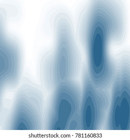 dark blue watercolor misty haze pattern with vertical oval blurred ornaments on white background, vector illustration