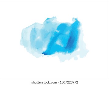 dark blue watercolor paint stroke background ink drawing vector