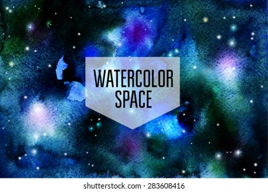dark blue watercolor space background 