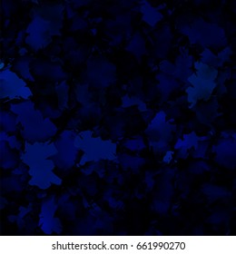 Dark blue watercolor texture background. Nice abstract pattern, expressive messy vector illustration.