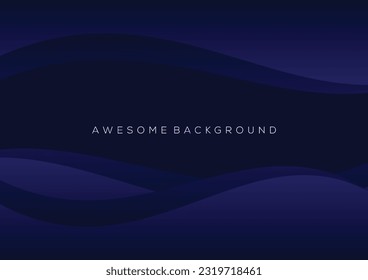 dark blue wave abstract background 