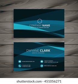 Dark Blue Wave Business Card