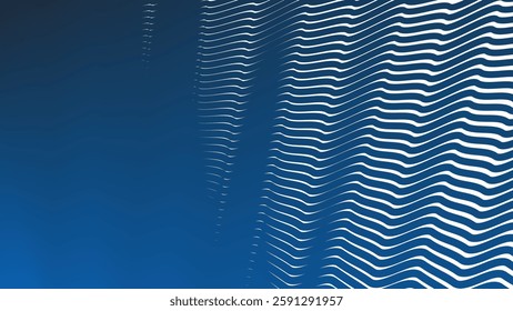 Dark blue wave stripes pattern abstract background