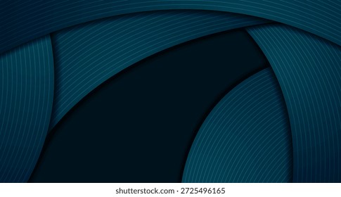 Dunkelblaue Wellen und Linien minimalen abstrakten Unternehmenshintergrund. Vektordesign