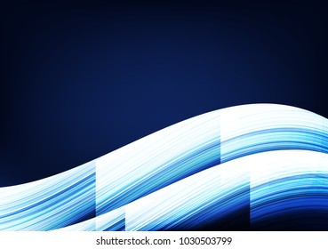 Dark Blue Waving background,tsunami and sea concept,design for advertising and template,with space for text input,Vector,Illustration.
