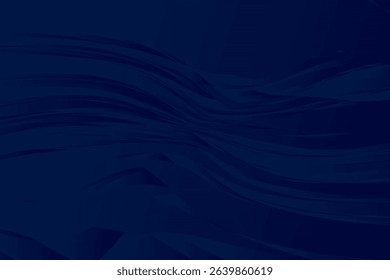 Dark blue wavy lines create an abstract ocean-like pattern in this vector illustration. The fluid design offers a sense of movement and depth, perfect for artistic projects.