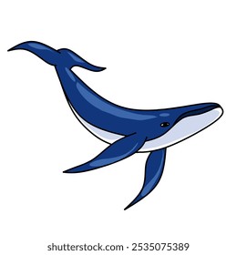 Ilustração de vetor de baleia azul escuro 