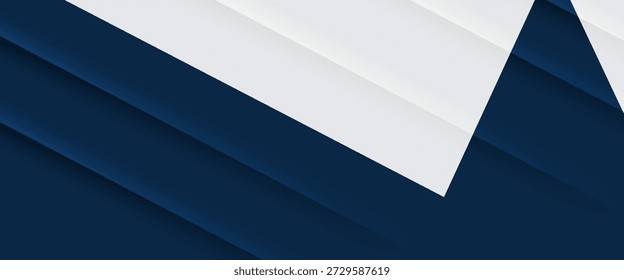 Fondo abstracto azul oscuro y blanco. Anuncio amplio abstracto moderno blanco y azul con Formas geométricas. eps 10