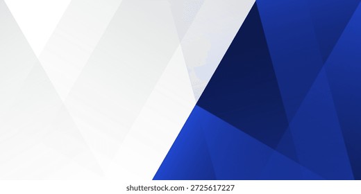 Dunkelblau und weiß abstrakte moderne breite Banner mit geometrischen Formen. Abstrakter Hintergrund, Vektorgrafik.