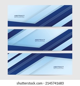 Dark blue and white banner background, web banners template set with text space. Modern Social media cover business template. Vector abstract design banner web template set
