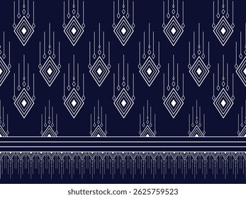 Dunkelblau und Weiß Farbe Geometrische Form ethnisch orientalischen Muster traditionellen Design.