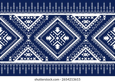 Azul-escuro Branco Geometria Índio Americano Nativo Navajo Asteca Étnica Tradicional Decoração Tribo Abstrato Boho 