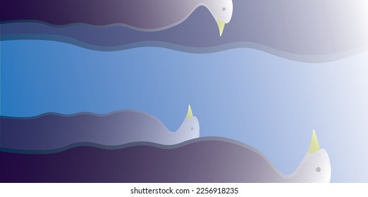 ilustración de fondo del pájaro pingüino en color azul oscuro