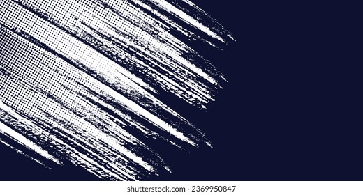dark blue and white halftone on blue background. Vector dotted sparkles or halftone shine pattern texture Pop Art Style Background.