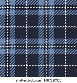 Dark blue, Blue and White modern tartan plaid Scottish seamless pattern.Texture from tartan, plaid, tablecloths, clothes, shirts, dresses, paper, bedding, blankets and other textile products.