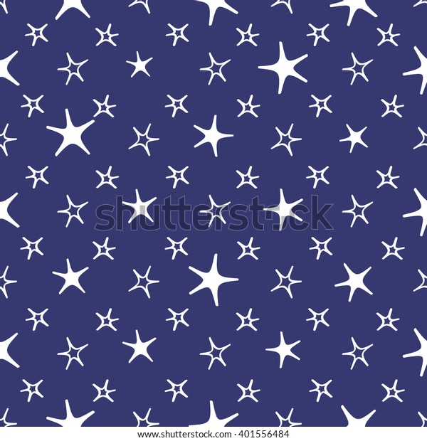 Dark Blue White Stars Moon Baby Stock Vector Royalty Free