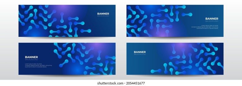 Dark blue wide banner background set. Blue corporate identity cover business vector design, llyer brochure advertising abstract background, Modern poster magazine layout template, presentation