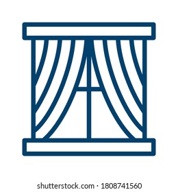 Diseño de icono de ventana azul oscuro aislado en fondo blanco