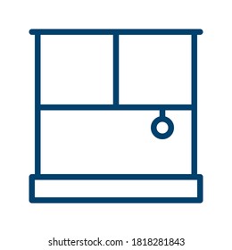 Dark Blue Window Icon Design Isolated on White Background